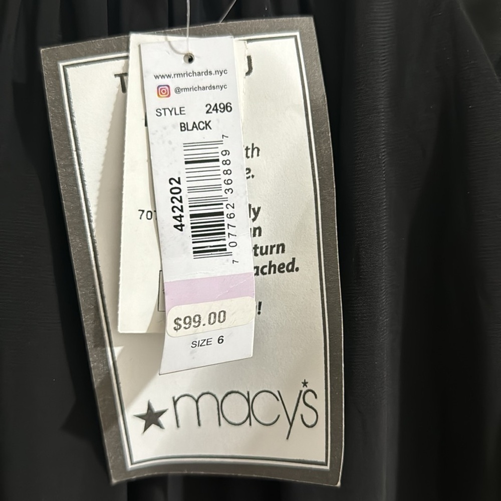Beautiful NWT R&M Richard Size 18W Crew Neck Capelet Long Sleeve Chiffon Dress - Picture 7 of 9